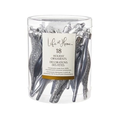 Life at Home Décorations des fêtes, assortiment de 18 mini fleurons – argent 1 ea, 5,00 $/1ch