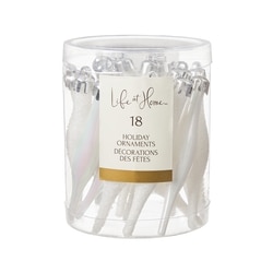 Life at Home Mini Finial Holiday Ornaments 18 Pack - Iridescent White 1 ea, $5.00/1ea