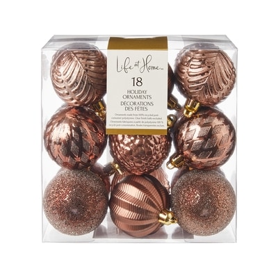 Life at Home Décorations des fêtes, lot de 18 boules – cuivre 1 ea, 10,00 $/1ch