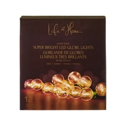 Life at Home Super Bright LED Globe Lights 12 Count - Warm White 1 ea, $18.00/1ea