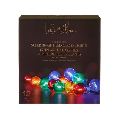 Life at Home Guirlande de globes lumineux très brillants à DEL, jeu de 12 globes – multicolore 1 ea, 18,00 $/1ch