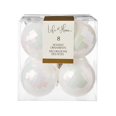 Life at Home Faceted Holiday Ornaments 8 Pack - Iridescent 1 ea, $7.00/1ea