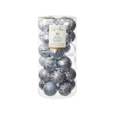 Life at Home Décorations des fêtes, lot de 30 boules – argent 1 ea, 12,00 $/1ch