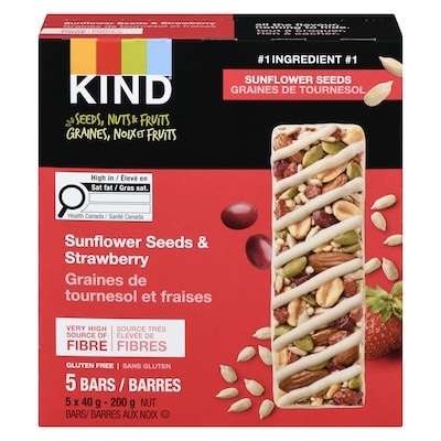 Kind Barres aux noix graines de tournesol et fraises 5x39.68 g, 4,54 $/100g