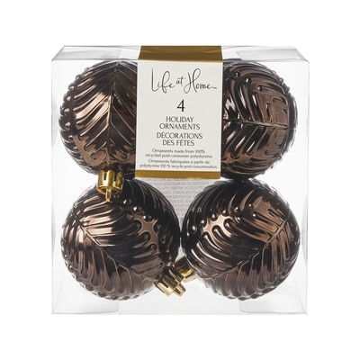 Life at Home Leaf Imprint Holiday Ornaments 4 Pack - Bronze 1 ea, $4.55/1ea