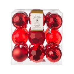 Life at Home Ball Holiday Ornaments 18 Pack - Red 1 ea, $24.00/1ea