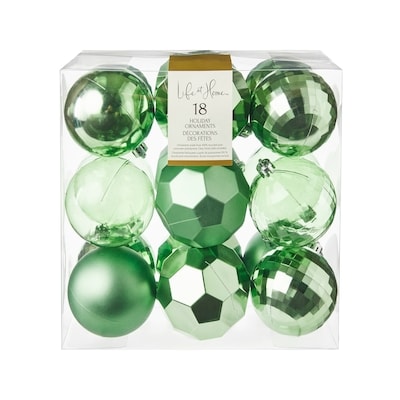 Life at Home Décorations des fêtes, lot de 18 boules – vert 1 ea, 15,60 $/1ch