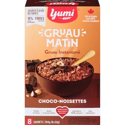 Yumi Organics Gruau instantané choco-noisettes 264 g, 2,27 $/100g