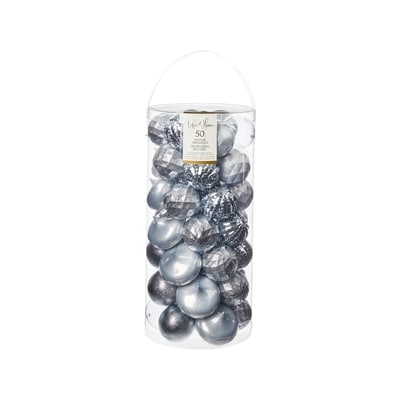 Life at Home Mixed Shape Holiday Ornaments 50 Pack - Silver 1 ea, $22.10/1ea
