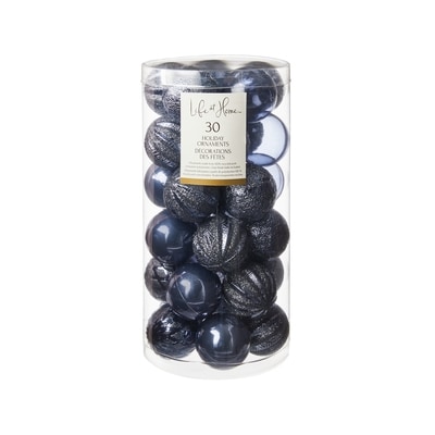 Life at Home Décorations des fêtes, lot de 30 boules – bleu 1 ea, 7,80 $/1ch