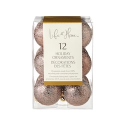 Life at Home Faux Glitter Holiday Ornaments 12 Pack - Copper 1 ea, $3.00/1ea
