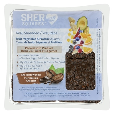 null Fruit, Vegetable & Protein Squares Chocolate Wonder 312 g, $1.28/100g