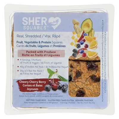 null Fruit, Vegetable & Protein Squares Cheery Cherry Berry 312 g, $1.28/100g
