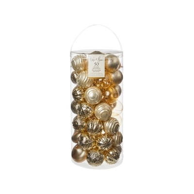 Life at Home Mixed Shape Holiday Ornaments 50 Pack - Gold 1 ea, $34.00/1ea