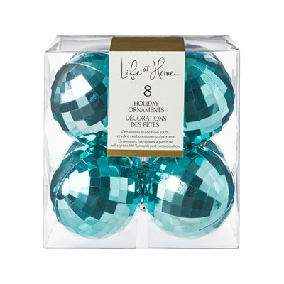 Life at Home Faceted Holiday Ornaments 8 Pack - Blue 1 ea, $7.00/1ea