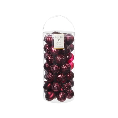 Life at Home Mixed Shape Holiday Ornaments 50 Pack - Burgundy 1 ea, $34.00/1ea