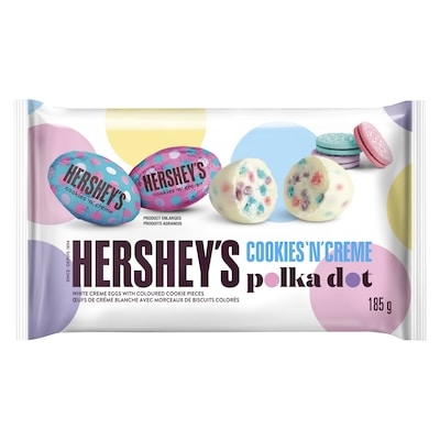 Hershey's White Creme Eggs With Coloured Cookie Pieces Cookies 'n' Creme Polka Dot 185 g, $3.51/100g