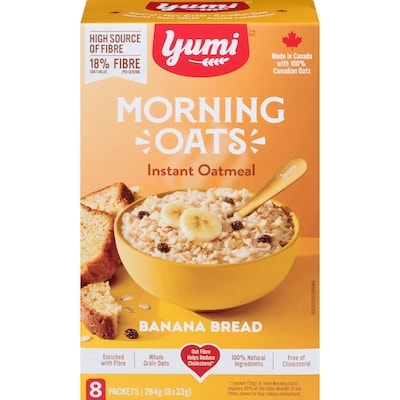 Yumi Organics Instant Oatmeal Banana Bread 264 g, $2.27/100g