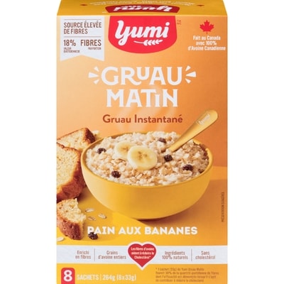 Yumi Organics Gruau instantané pain aux bananes 264 g, 2,27 $/100g