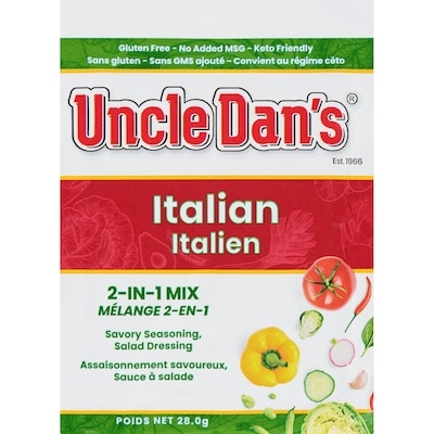 Uncle Dan's Salad Dressing, Dip & Seasoning Mix Italian 28 g, $8.18/100g