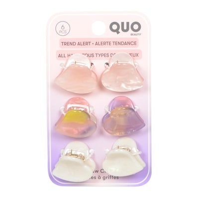 Quo Beauty Claw Clip Mini 6pk Hrt Marbl Asst 6 ea, $2.08/1ea