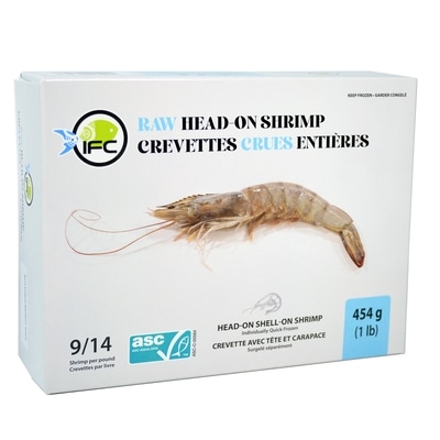 IFC seafood Raw Head-On Shrimp 454 g, $3.08/100g