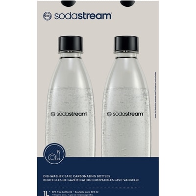sodastream 1L Fuse Black Bottles Twin Pack - Dishwasher Safe 1 ea, $25.00/1ea