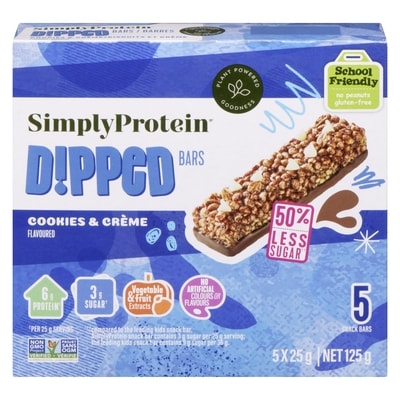 Simply Protein Dipped Bars Cookies & Crème Flavoured 125 g, $4.79/100g