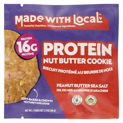 Made with Local Protein Nut Butter Cookie Peanut Butter Sea Salt 68 g, $5.87/100g