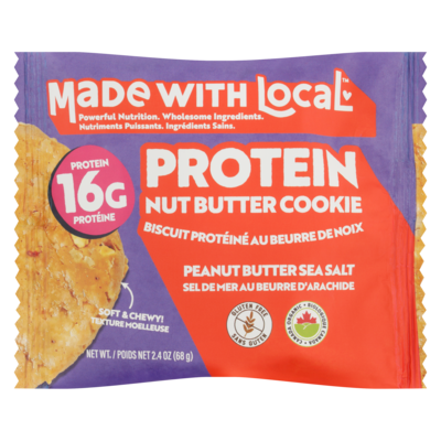 Made with Local Protein Nut Butter Cookie Peanut Butter Sea Salt 68 g, $5.87/100g