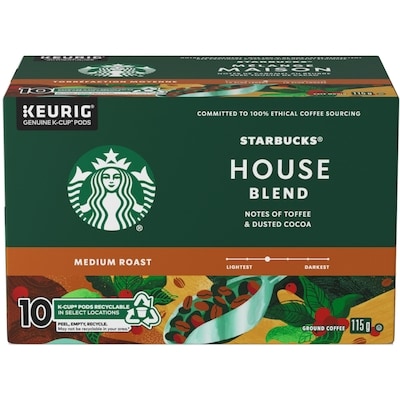 Starbucks House Blend Coffee, Keurig Coffee Pods, K-cups 115 g, $13.90/100g