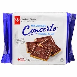 President's Choice Concerto Butter Cookies, Milk Chocolate 240 g, $1.88/100g