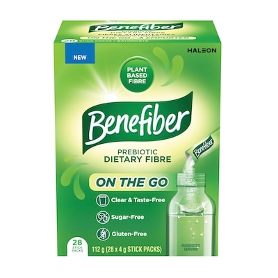 Benefiber Sachets de poudre de fibres alimentaires prébiotiques à emporter, sans saveur et sans sucre – (28 sachets de 4 g) 28 ea, 0,68 $/1ch