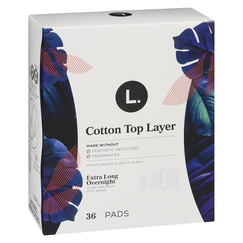 Ultra Thin Pads for Women, Overnight Absorbency, Breathable Cotton Top Layer, Unscented Pads with Wings, 36 CT