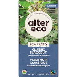 Alter Eco Organic Dark Chocolate Classic Blackout 80 g, $7.49/100g