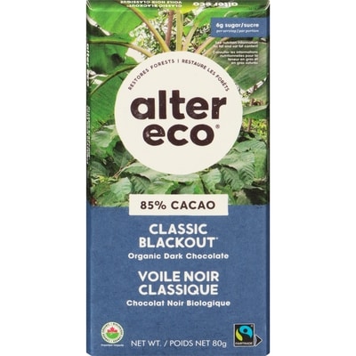 Alter Eco Organic Dark Chocolate Classic Blackout 80 g, $8.11/100g