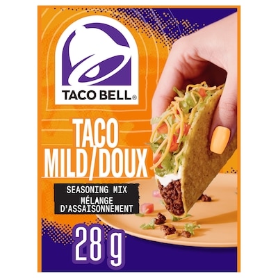 Taco Bell Mélange d'assaisonnement mild taco, paquet 28 g, 4,61 $/100g