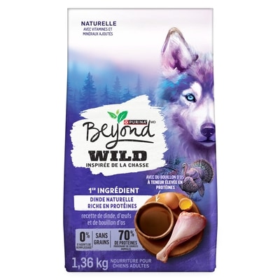 Purina Beyond wild nourriture sèche pour chiens recette de dinde, œufs et bouillon d'os 1.36 kg, 1,03 $/100g