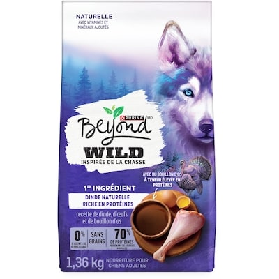 Purina Beyond wild recette de dinde, œufs et bouillon d'os, nourriture sèche pour chien 1.36 kg, 1,10 $/100g