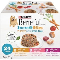 Beneful Beneful Incredibites Real Chicken, Salmon, and Beef in Gravy 24C Variety Pack, Wet Dog Food 2.04 kg, $1.25/100g