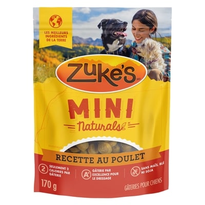 ZUKES Zuke's mini naturals gâteries d'entraînement à la recette de poulet, gâteries pour chiens 170 g, 5,59 $/100g