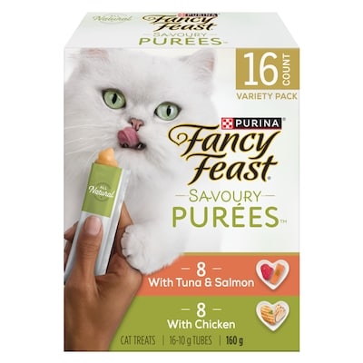 Purina Fancy Feast Savoury Purée Naturals Cat Treats Best Sellers Variety Pack 16 Count 160 g, $6.87/100g