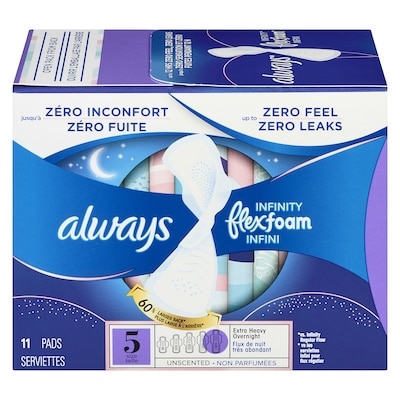 Always Serviettes hygiéniques taille 5 sans parfum 11 ea, 0,73 $/1ch