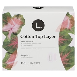 Ultra Thin Liners for Women, Regular Coverage, Cotton Top Layer, Unscented Pantiliners, 100 Count