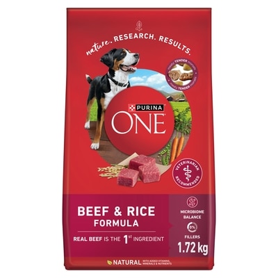 Purina ONE Microbiome Balance Dry Dog Food Beef & Rice Formula 1.72 kg, $0.87/100g