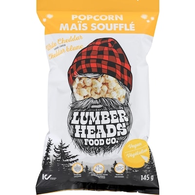 Lumber Heads Popcorn White Cheddar Flavour 145 g, $3.44/100g