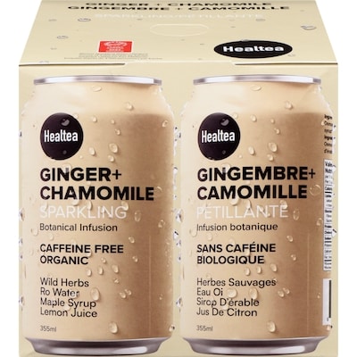 Healtea Infusion pétillantes gingembre + camomille 4x355.0 ml, 0,67 $/100ml