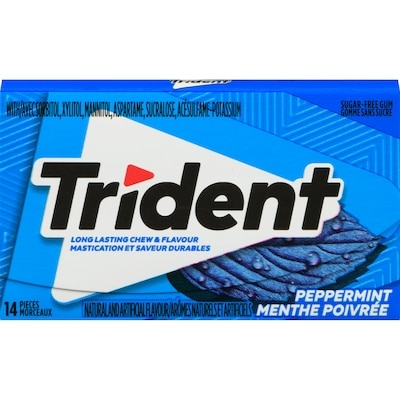 TRIDENT Sugar-Free Gum Peppermint, Case 12x14.0 ea, $0.10/1ea
