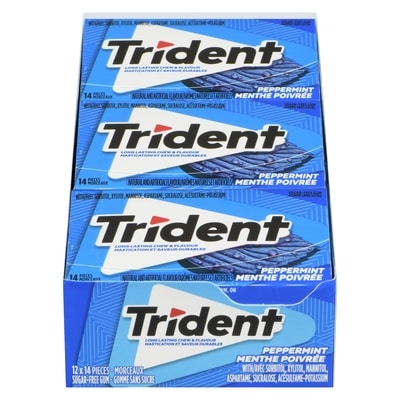 TRIDENT Sugar-Free Gum Peppermint, Case 12x14.0 ea, $0.09/1ea