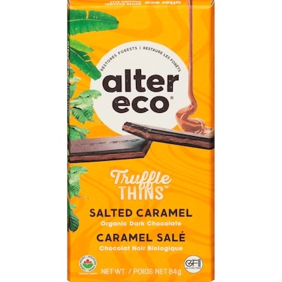 Alter Eco Truffle Thins Organic Dark Chocolate Salted Caramel 84 g, $7.13/100g